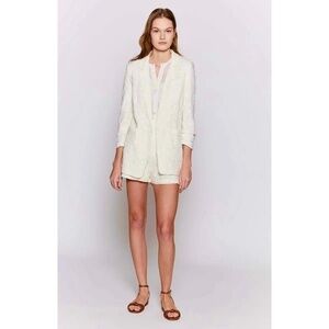 NWT!! JOIE Loralee Linen Floral Embroidered Blazer Jacket Pockets Lined Size 00